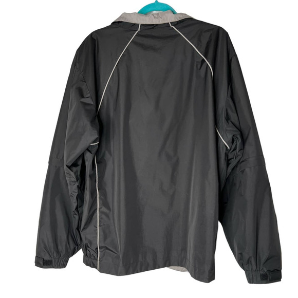 PGA Tour Men's Golf Jacket Size L in Black w/Gray Trim Convertible Sleeve - Picture 5 of 8